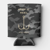 Cool Keep it Reel Vist Funny Vaderdag Camo Blikjeskoeler (Voorkant)