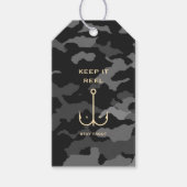Cool Keep it Reel Vist Funny Vaderdag Camo Cadeaulabel (Voorkant)