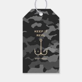 Cool Keep it Reel Vist Funny Vaderdag Camo Cadeaulabel