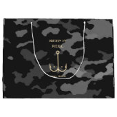 Cool Keep it Reel Vist Funny Vaderdag Camo Groot Cadeauzakje (Achterkant)