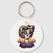 Cool Keeper Voetbal Bal Shirt Nummer 67 Kunst Sleutelhanger (Voorkant)