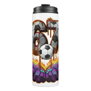Cool Keeper Voetbal T-Shirt Met Rugnummer 67 Kunst Thermosbeker