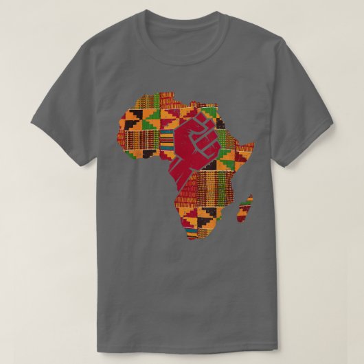 Cool Kente Cloth Art Mannen Vrouwen Afrika kaart z T-shirt (Design voorkant)