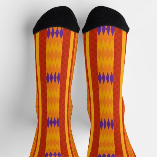 Cool Kente Stripe Design Sokken (Top)