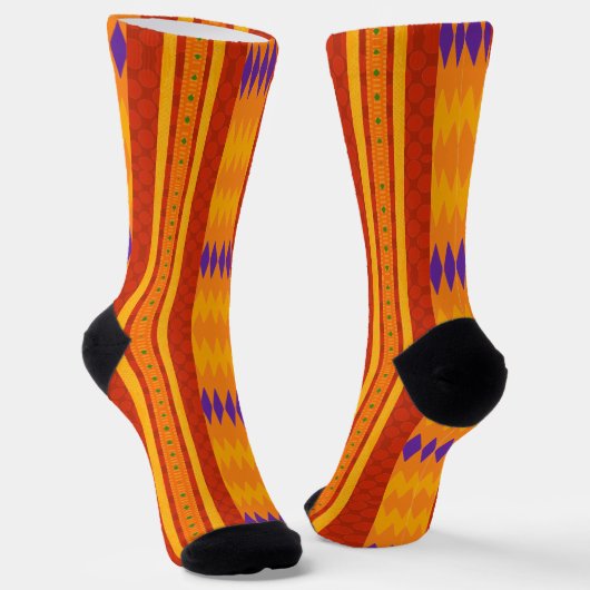 Cool Kente Stripe Design Sokken (Gebogen)