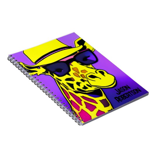 Cool Kerel Giraffe in een zonnebril. bewerkbaar Notitieboek (Rechterzijde)
