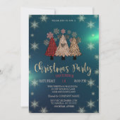 Cool kerstbomen, Green Company Party Kaart (Voorkant)