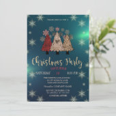Cool kerstbomen, Green Company Party Kaart (Staand voorkant)