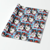 Cool Kerstcorgis Cadeaupapier (Uitgerold)