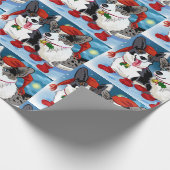 Cool Kerstcorgis Cadeaupapier (Hoek)