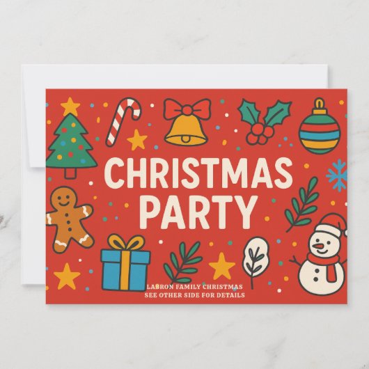 Cool Kerstfeest Uitnodiging - Feestelijke Viering! (Voorkant)