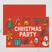 Cool Kerstfeest Uitnodiging - Feestelijke Viering! (Voorkant / Achterkant)