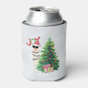 Cool Kerstllama Joy Typografie Blikjeskoeler