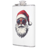 Cool Kerstman Gezicht Retro Zonnebril Kerstmis M Heupfles (Links)