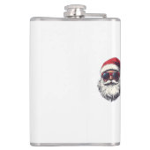 Cool Kerstman Gezicht Retro Zonnebril Kerstmis M Heupfles (Achterkant)