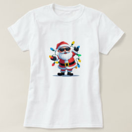 Cool Kerstman met Kerstverlichting – Modern Festie T-shirt