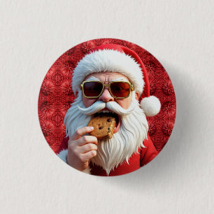 Cool Kerstman Ronde Button 3,2 Cm