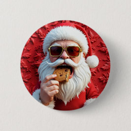 Cool Kerstman Ronde Button 5,7 Cm