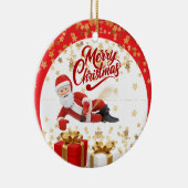 Cool Kerstman Vakantie met Kerstmis 🎅 Keramisch Ornament (Rechts)