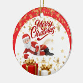 Cool Kerstman Vakantie met Kerstmis 🎅 Keramisch Ornament (Links)