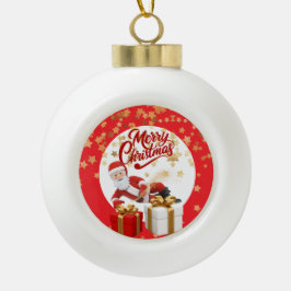 Cool Kerstman Vakantie met Kerstmis 🎅 Keramische Bal Ornament