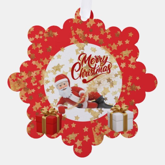 Cool Kerstman Vakantie met Kerstmis Ornament Kaart (Voorkant)