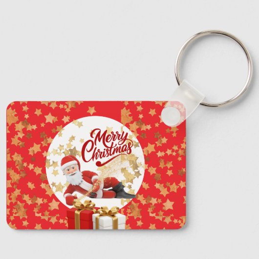 Cool Kerstman Vakantie met Kerstmis 🎅 Sleutelhanger (Voorkant)