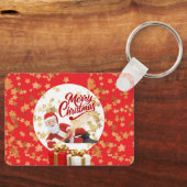 Cool Kerstman Vakantie met Kerstmis 🎅 Sleutelhanger (Voorkant)