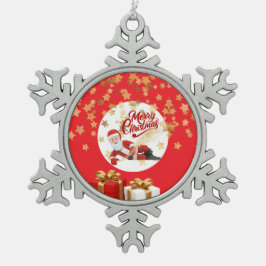 Cool Kerstman Vakantie met Kerstmis 🎅 Tin Sneeuwvlok Ornament