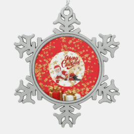 Cool Kerstman Vakantie met Kerstmis 🎅 Tin Sneeuwvlok Ornament