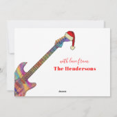 Cool Kerstmis Gitaar Santas Feestdagenkaart (Achterkant)