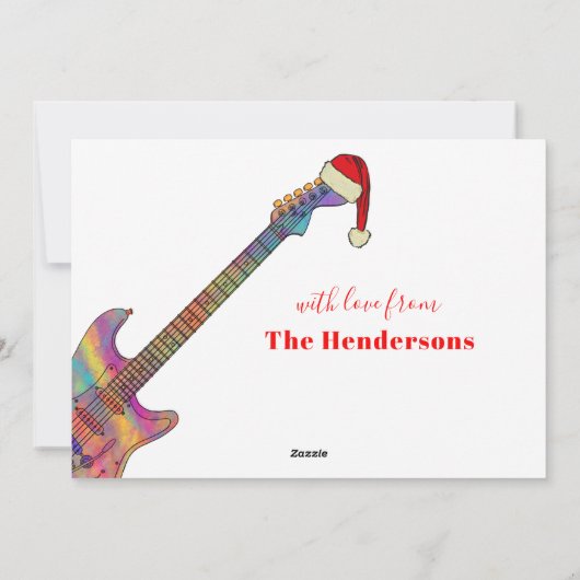 Cool Kerstmis Gitaar Santas Feestdagenkaart (Achterkant)