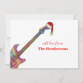 Cool Kerstmis Gitaar Santas Feestdagenkaart (Achterkant)