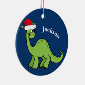 Cool Kerstmis Kinder Dinosaur Blue Keramisch Ornament (Rechts)