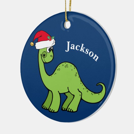 Cool Kerstmis Kinder Dinosaur Blue Keramisch Ornament (Links)