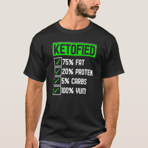 Cool Keto Diet Geketst Vet Eiwit Carbs Yum Keto T-shirt
