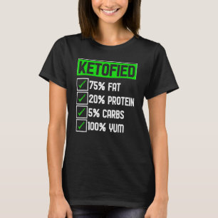 Cool Keto Diet Geketst Vet Eiwit Carbs Yum Keto T-shirt