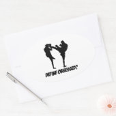 Cool kick box Liefhebbers Design Ovale Sticker (Envelop)