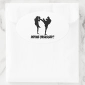 Cool kick box Liefhebbers Design Ovale Sticker (Tas)