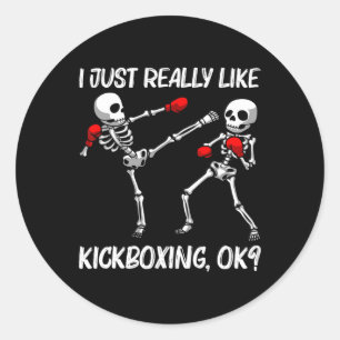Cool kickboksen ontwerp voor mannen vrouwen kickbo ronde sticker
