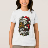 Cool Kids Christmas Edgy Santa Bear DJ Tee Tri-Blend Shirt (Voorkant)