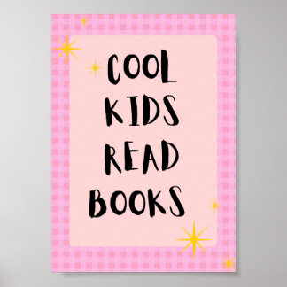 Cool Kids Lezen Boeken Muur Kunst | Kinderen Lezen Poster