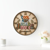 Cool Kids Read Books Classroom Teacher Gift Grote Klok (Huis)