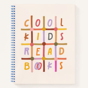 Cool Kids Read Books Kleurrijke Raster Typo Notiti Notitieboek