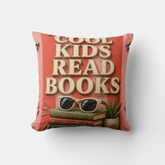 Cool Kids Read Books Reading Motivation Kussen (Voorkant)