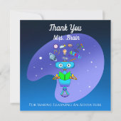 Cool Kids Robot Leren van Lezen Dank Je  Bedankkaart (Voorkant)