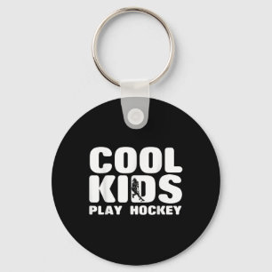 Cool Kids Spelen Hockey Meisje Sleutelhanger