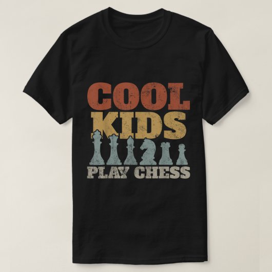 Cool Kids spelen schaakontwerp T-shirt (Design voorkant)