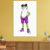 Cool Kikker Canvas – Grappige Bril Kikker Kinderen Afdruk (Insitu (Woonkamer))