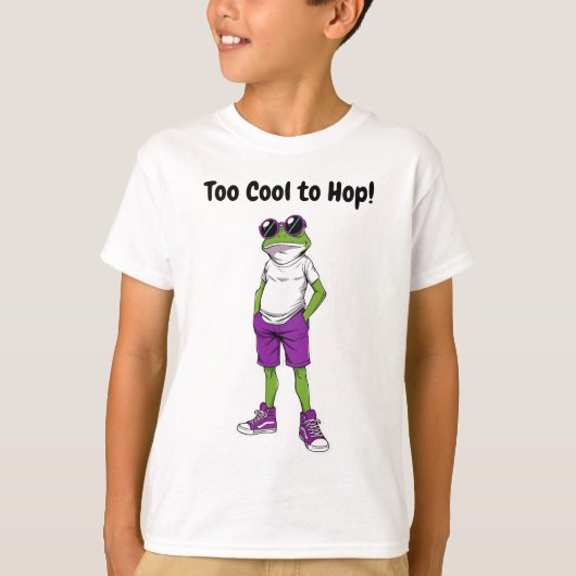 Cool Kikker Kids T-Shirt – Grappige Zonnebril Kikk (Voorkant)